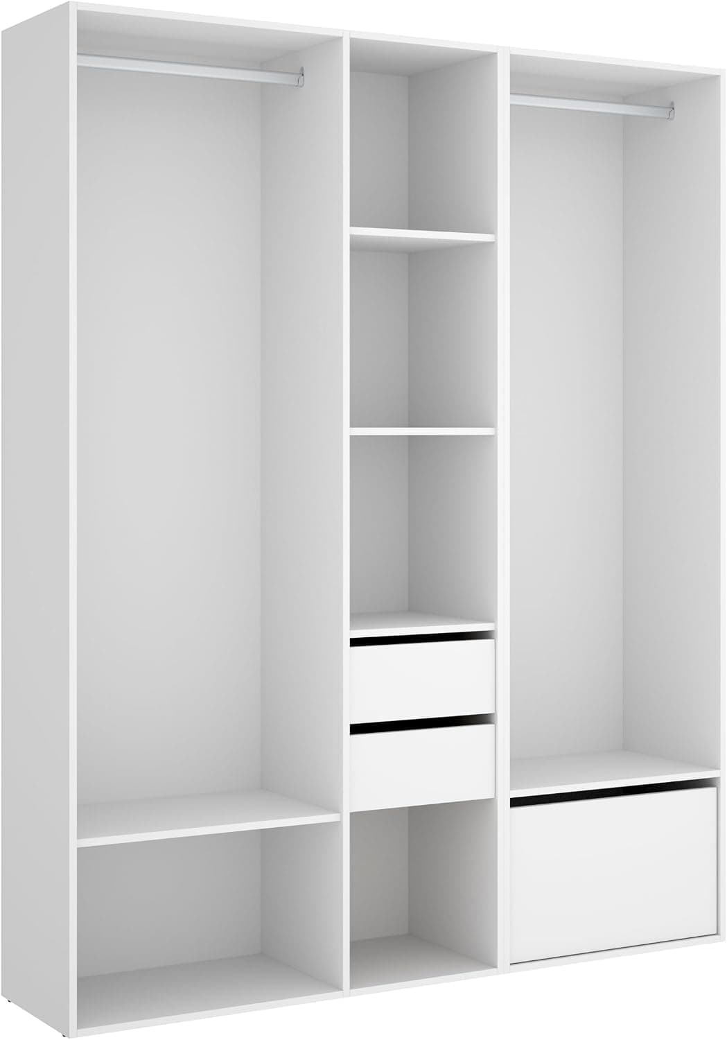 DEKIT GRUPO RIMOBEL SUIT - Conjunto de amrario-vestidor con dos cajones y zapatero - BLANCO/NATURAL - 205 x 158 x 45