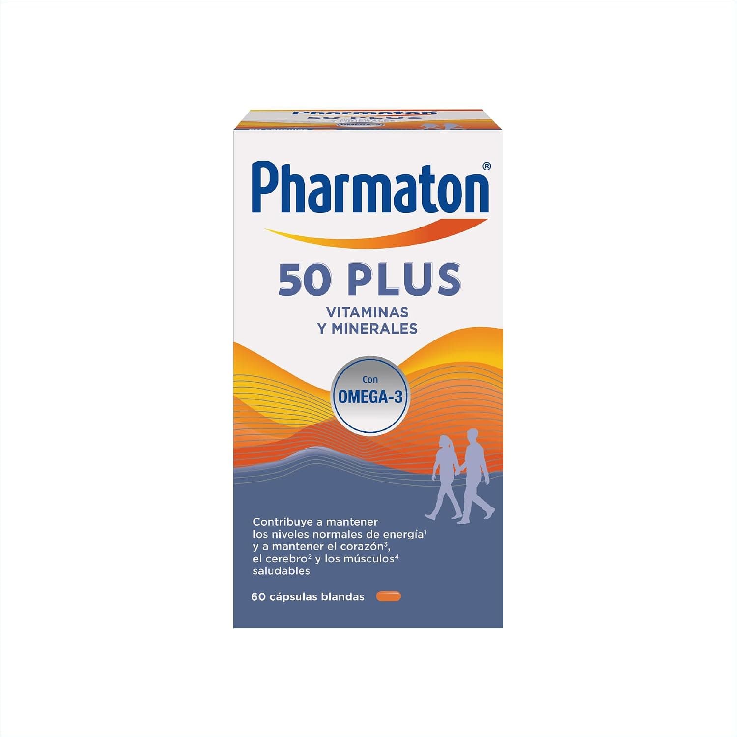 Pharmaton 50+ Multivitamínico con Omega 3 para mayores de 50, 60 Cápsulas