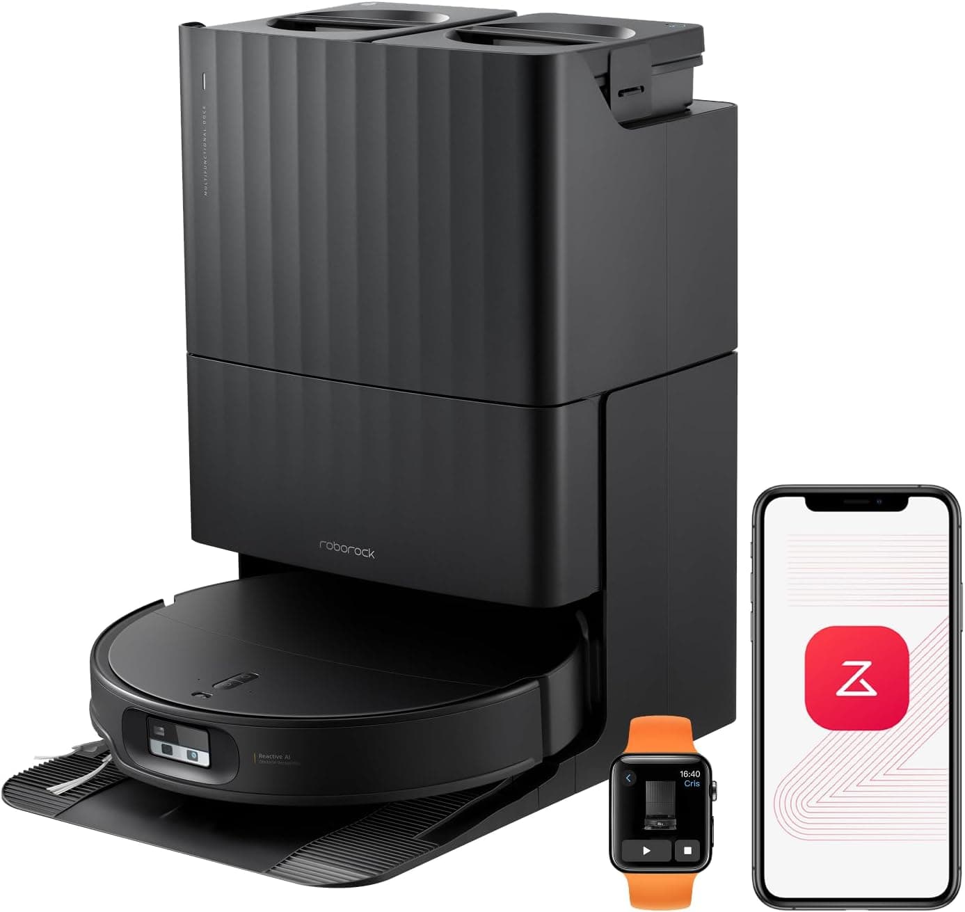 roborock Qrevo Edge 2 Robot Aspirador Succión Extrema de 25000 Pa, Negro