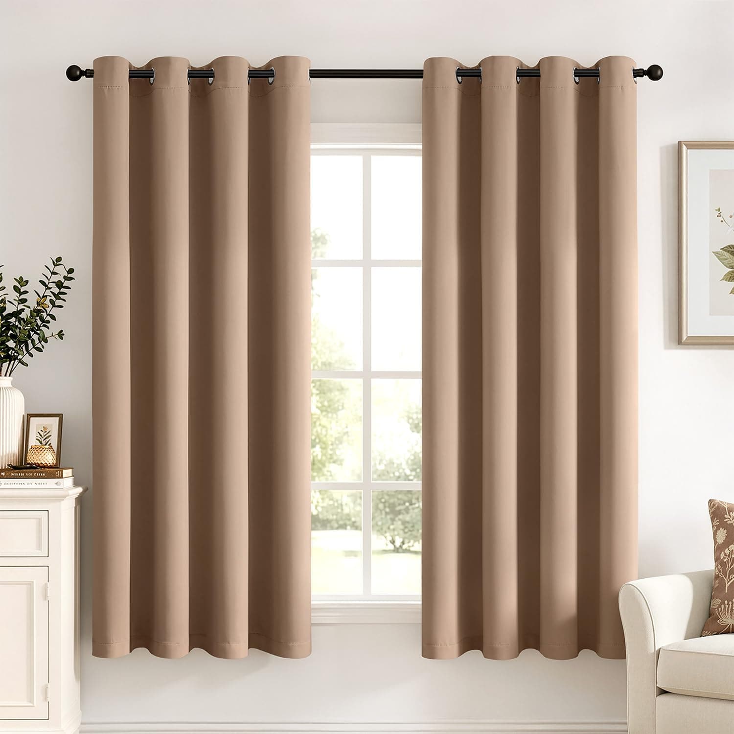 MIULEE Cortinas Opacas Termicas Ojales Salon Dormitorio 2Pz 140x145cm