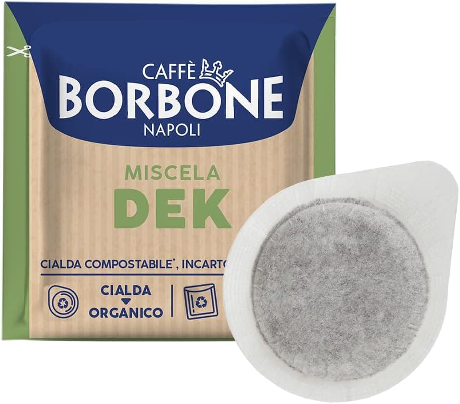 Caffè Borbone Cápsulas Compostables, Mezcla de Café DEK Descafeinada - 150 Cápsulas - Compatibles con el Sistema E.S.E. Cápsulas de Papel de 44 mm