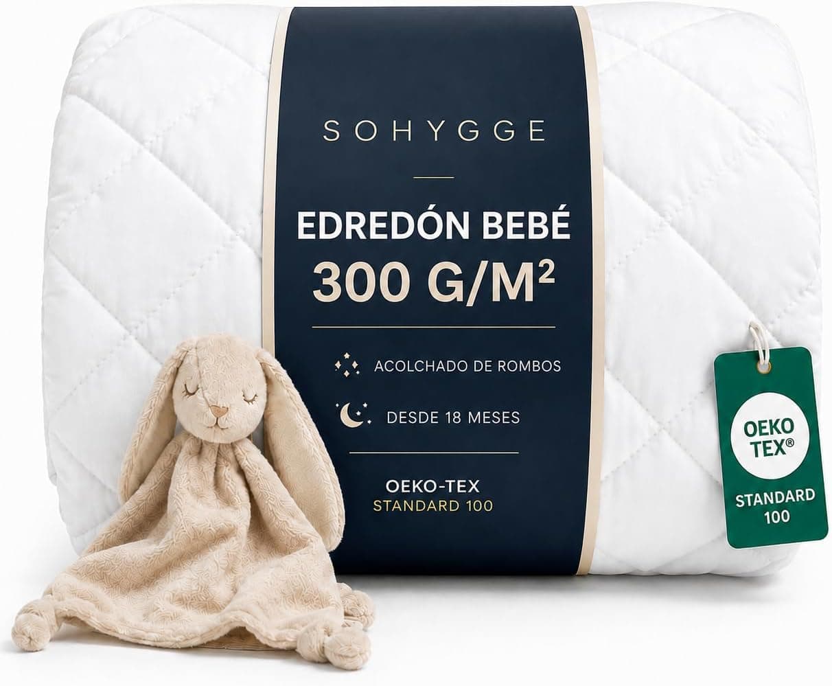 SOHYGGE - Edredón nórdico para bebé 100×135 (Cuna 70×140) – 300 g/m² Microfibra, antiácaros, Oeko-Tex – edredones Infantiles – Manta bebé