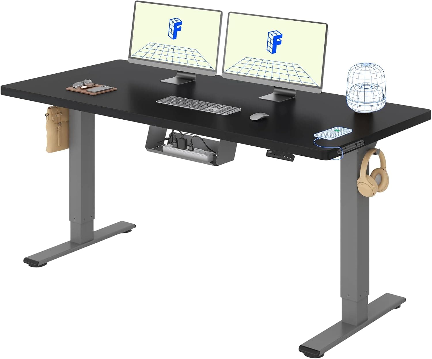 FLEXISPOT Escritorio Elevable Eléctrico 160x80 Doble Motor, Tablero Entero
