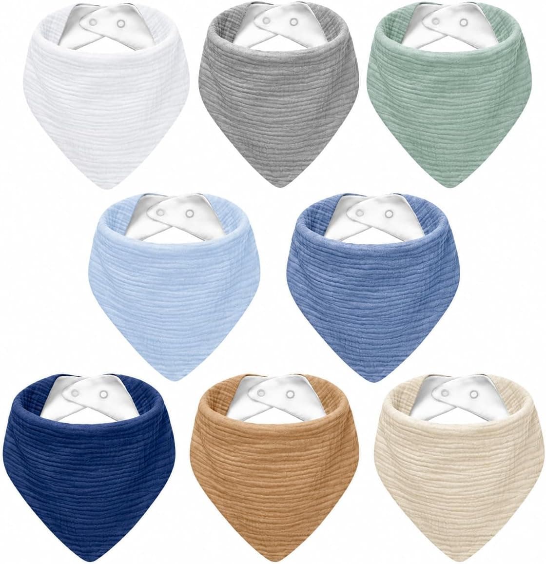NISXABEBE Baberos bebé recién nacido bandana de muselina unisex, 6 unidades