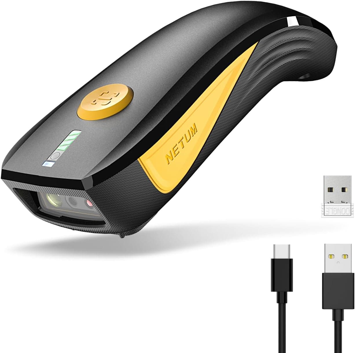 NETUM CS7501 Escáner de Código QR – Escáner de Código de Barras Bluetooth Mejorado, Mini Lector de Código de Barras Portátil 1D y 2D para Gestión de Inventario, Escáner de Imágenes Inalámbrico