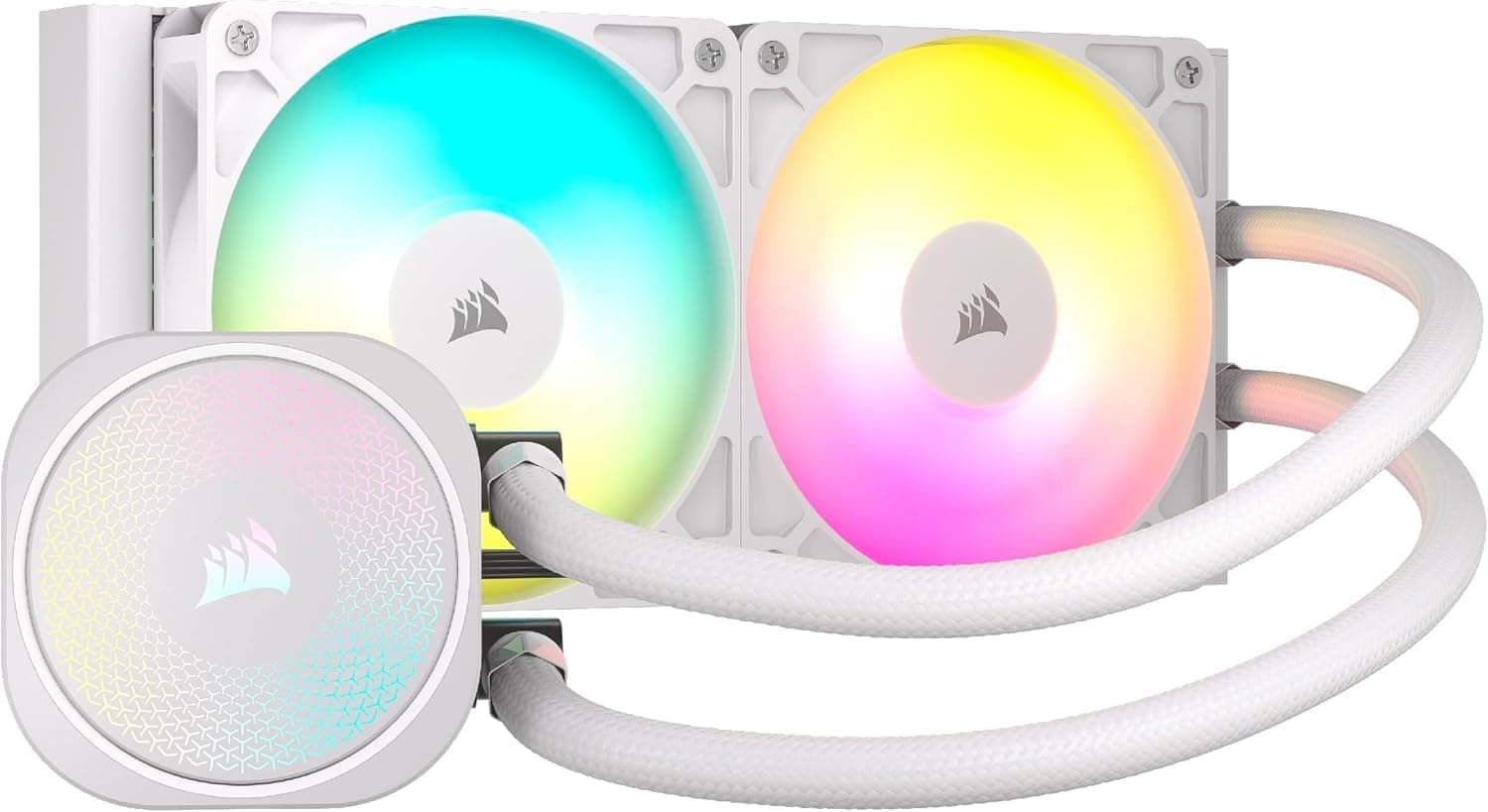 CORSAIR NAUTILUS 240 RS ARGB Refrigeración Líquida de CPU – 240mm AIO – Conexión Directa a la Placa Base – Intel LGA 1851/1700, AMD AM5/AM4 – 2x RS120 ARGB Ventiladores Incluidos – Blanco