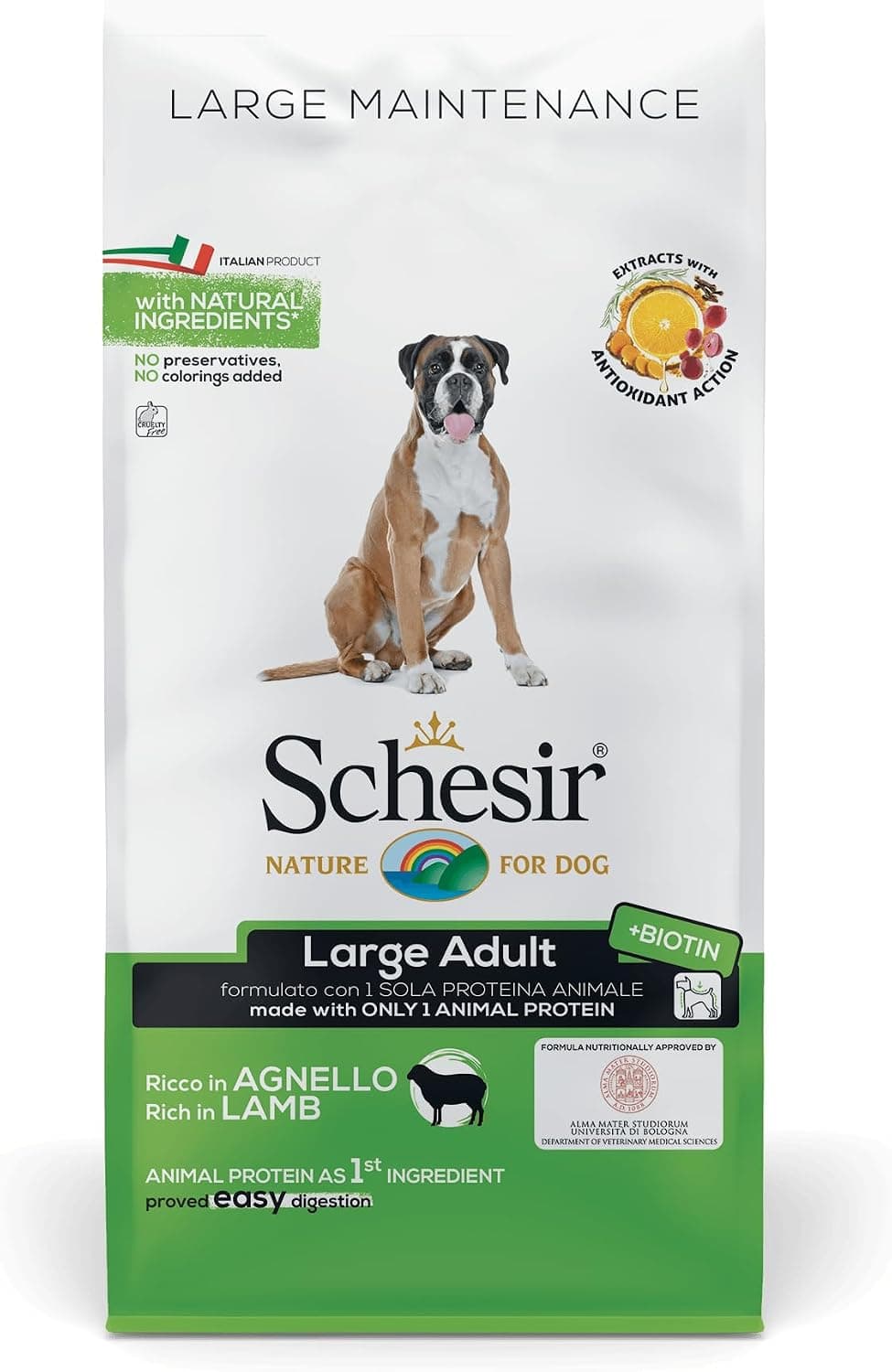Schesir, Alimento Seco para Perros Adultos, Línea Mantenimiento, Rico en Cordero, Formato Medium, 12 kg