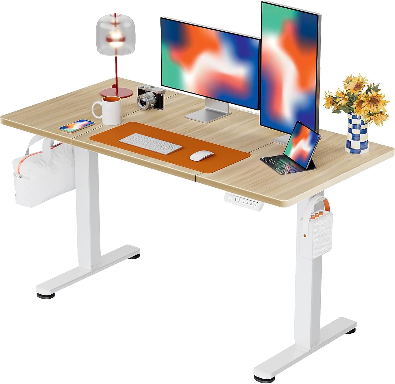ErGear Escritorio Elevable Eléctrico, 120x60cm, Beige