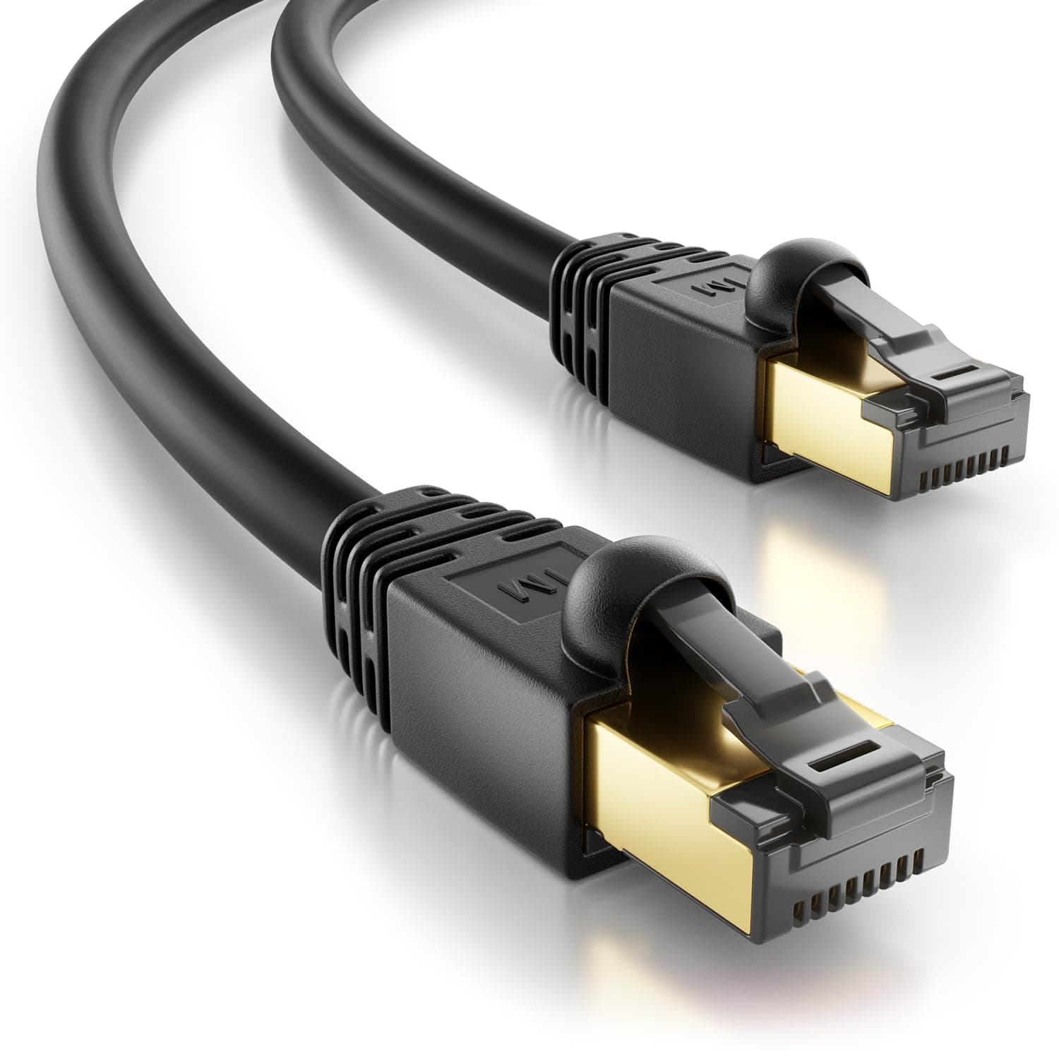 deleyCON 2m CAT 8.1 Outdoor Cable de Red para Exterior (40 Gbit/s, 2000 MHz, Blindaje S/FTP, Cobre) RJ45 Conector Ethernet LAN DSL Cable Patch - Resistente a la Intemperie - PC, TV, Cámara, PoE