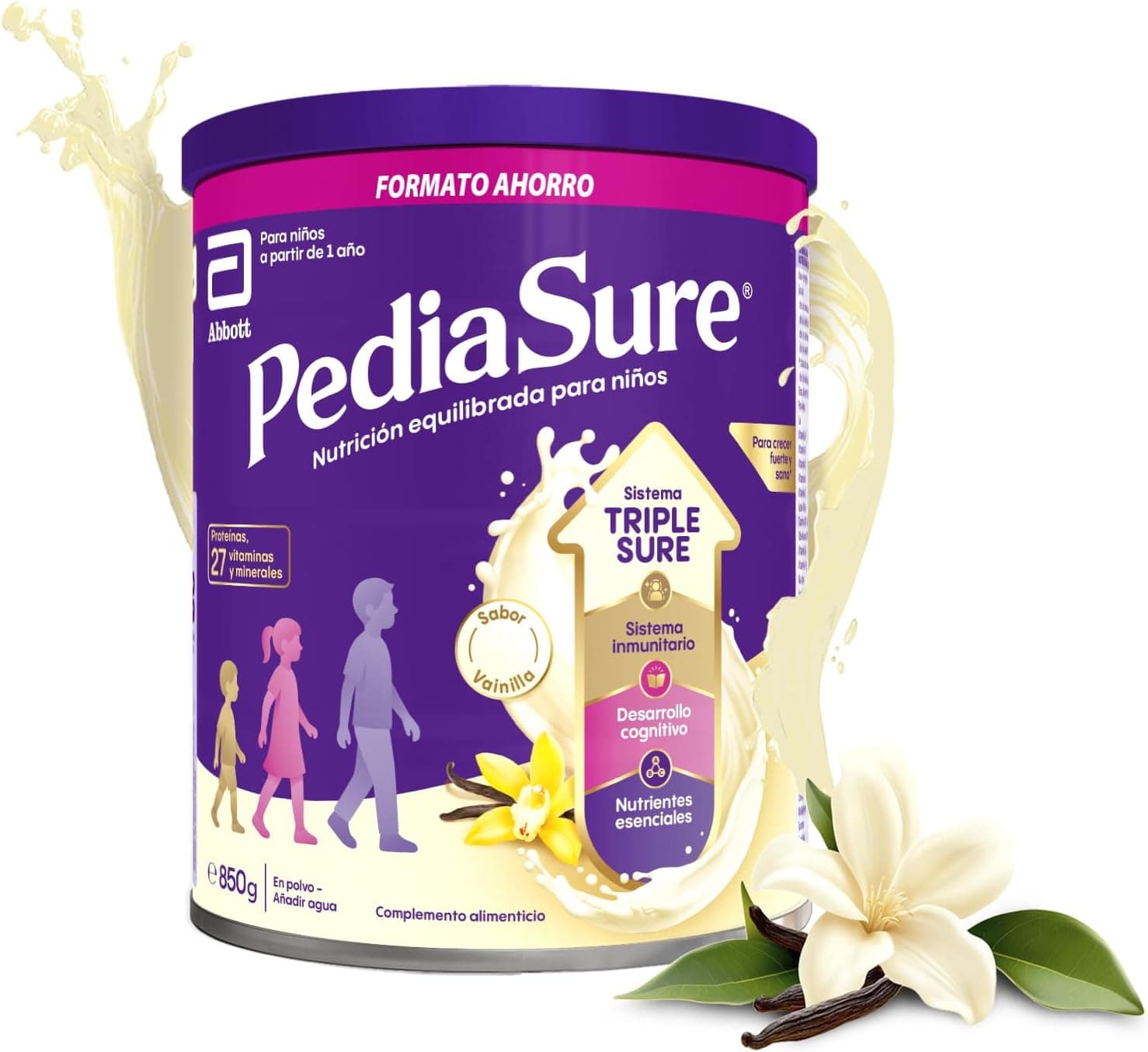 PediaSure Vainilla 850 g, Complemento Alimenticio para Niños