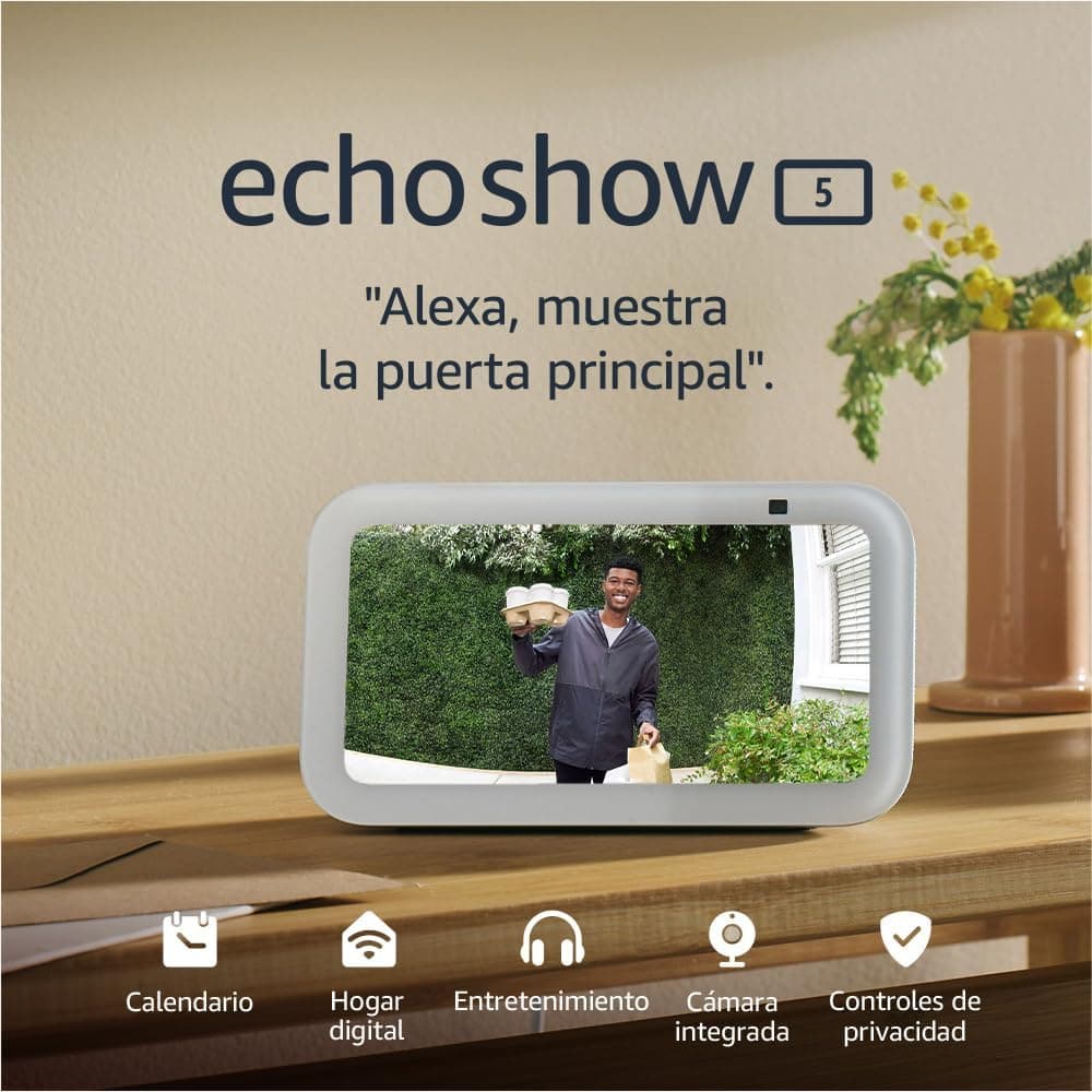 Echo Show 5 (Última generación) | Pantalla táctil inteligente diseñada para controlar tus dispositivos de Hogar digital y más | Gris azulado, con Acceso Anticipado a Alexa+