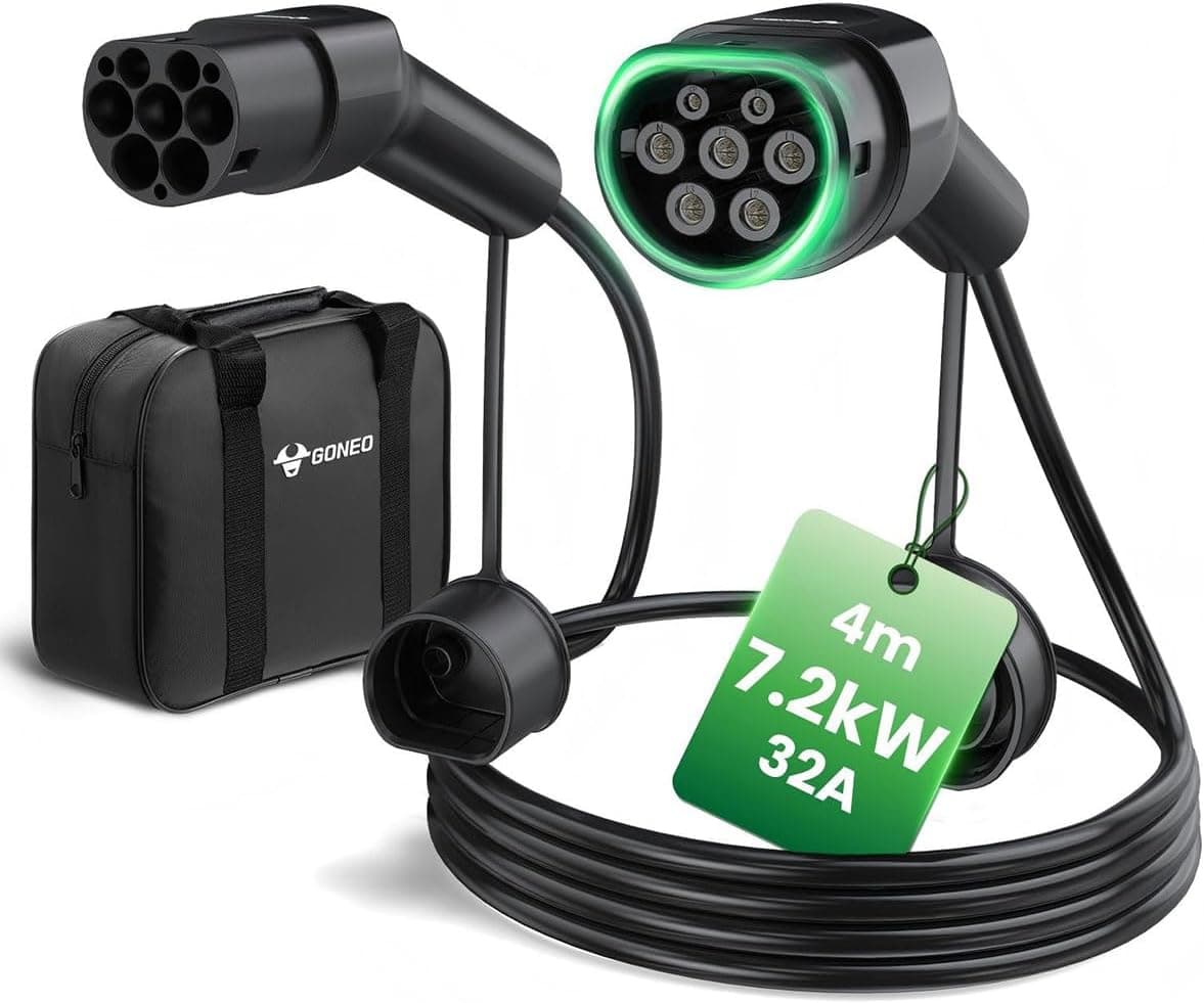 GONEO EV Cable Carga Coche Electrico Tipo 2 7,2kW 4 Metros