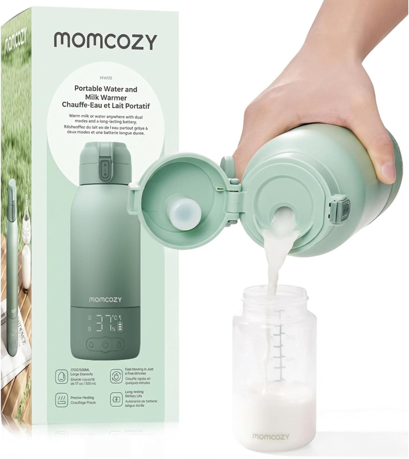 Momcozy MW05 Calienta Biberones Portátil, 500 ml, 24 Usos por Carga