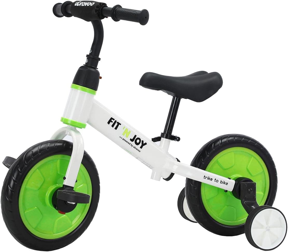 UBRAVOO Fit 'n Joy Bicicleta de Entrenamiento para niños pequeños, Bicicleta de Equilibrio 4 en 1 para niños con Pedales y Ruedas de Entrenamiento, Triciclo para Andar en Bicicleta para 2-5
