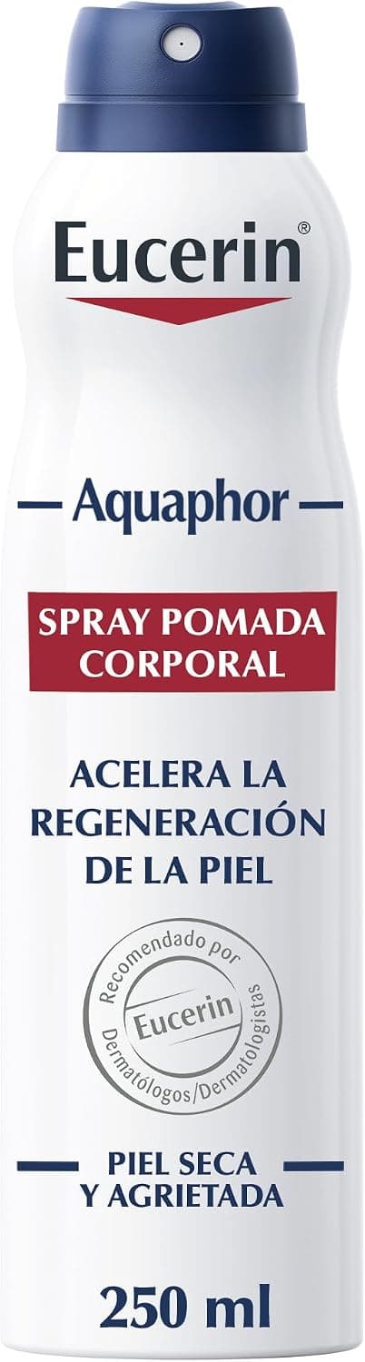 Eucerin Aquaphor Pomada Reparadora Spray 250ml - Pomada Cicatrizante para Piel Seca y Dañada - Spray Hidratante Corporal con Pantenol y Bisabolol que Calma y Regenera - Para Zonas de Difícil Acceso
