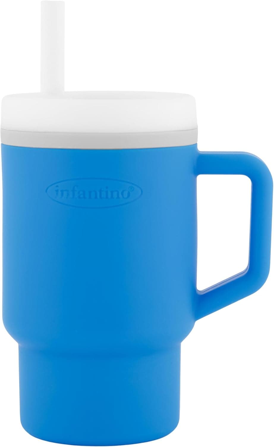 Infantino Mi 1er Tumbler, Adorable Vaso en Miniatura con Pajita Resistente y Asa para Niños Pequeños, Fomenta la Hidratación, Fácil de Limpiar, 250ml, Océano