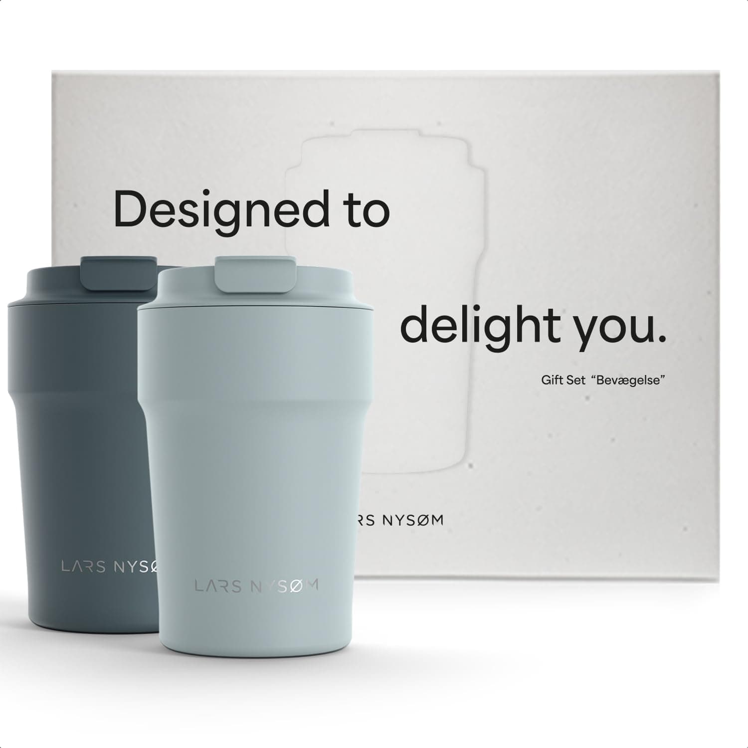 LARS NYSØM Set de Regalo de Tazas de Café Térmicas Para Llevar - 2 x 380ml