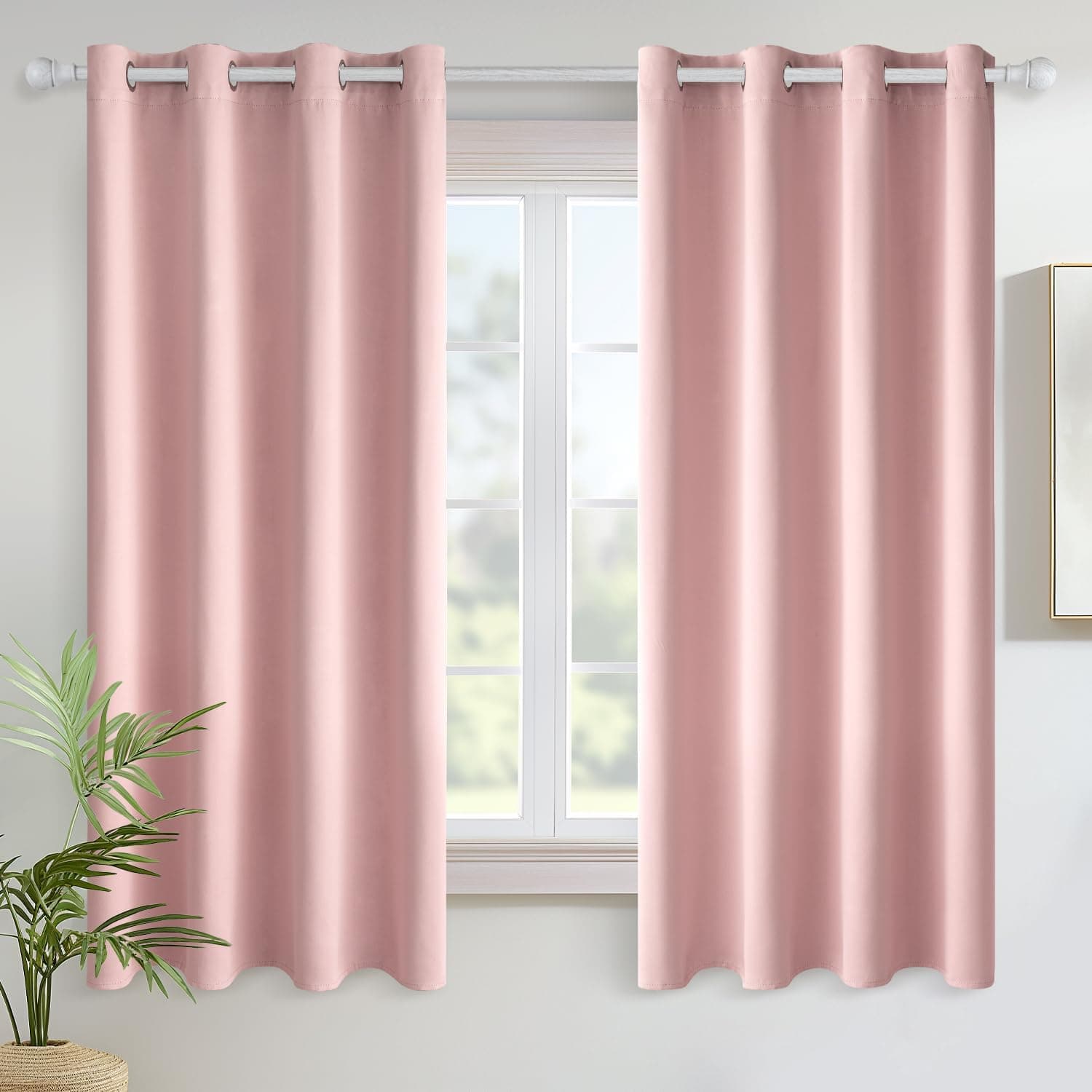 MIULEE Cortinas Cortas Opacas Termicas Ojales Salon Dormitorio 2Pz