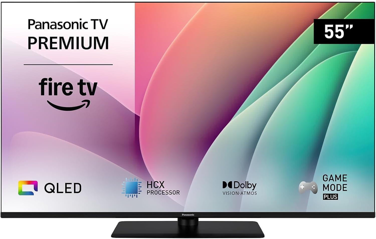 Panasonic Premium TV-55W80AEZC, Serie W80 55 Pulgadas 4K Ultra HD QLED Smart TV, Fire TV, Dolby Vision y Atmos, Modo De Juego Extremo, Control por Voz de Alexa, Airplay, Negro