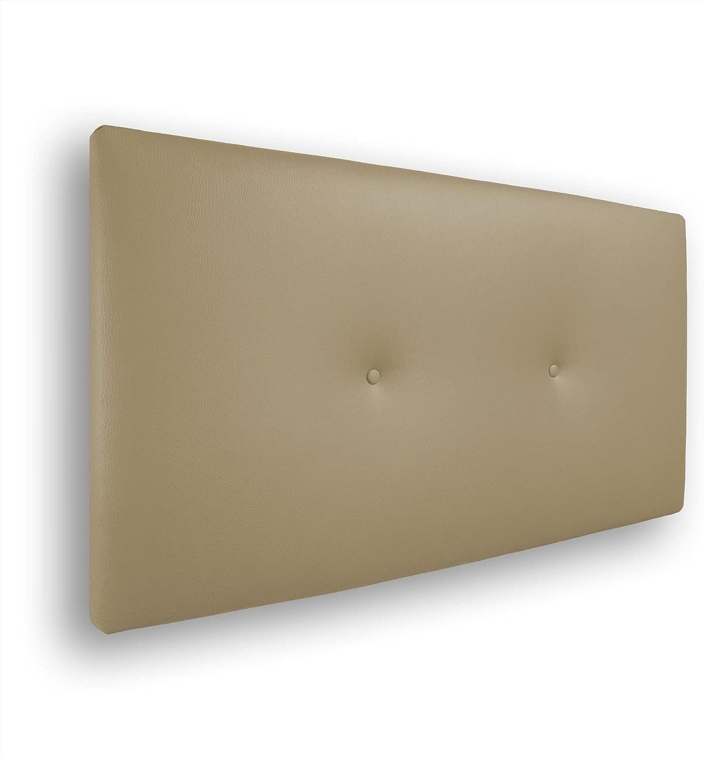 Silcar Home - Cabecero de Cama 90 Beige Silvi - Tapizado, Estructura Madera, Hilera Botones Estilo Moderno - Fácil Instalación, Acolchado Confort - 90 cm, Polipiel Beige