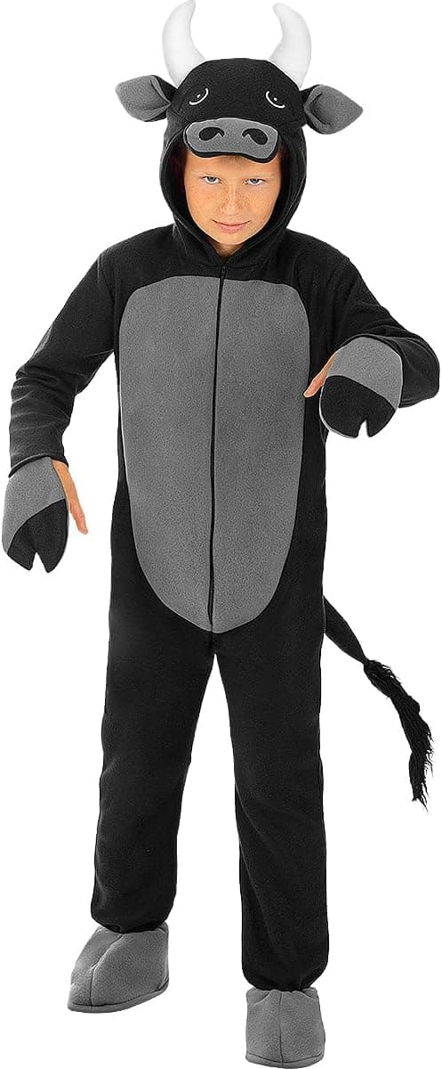 Funidelia | Disfraz de Toro para niño y niña Animales - Disfraz para niños y divertidos accesorios para Fiestas, Carnaval y Halloween - Talla 3-4 años - Negro