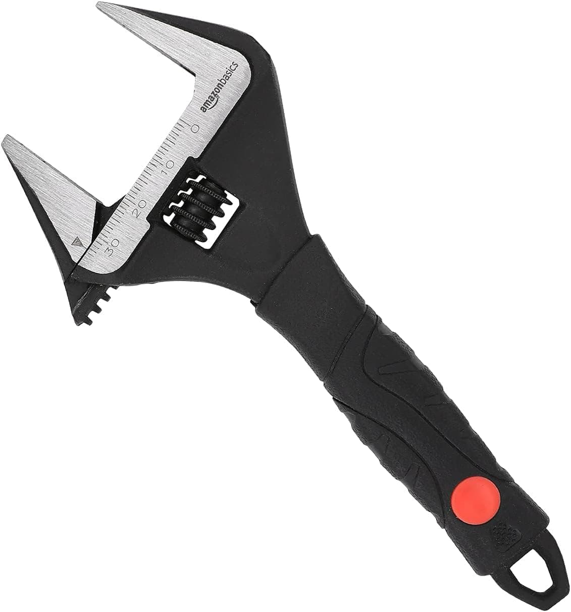 Amazon Basics Llave de boca ancha ajustable para fontanería con agarre suave, 16.1 x 7.2 x 1.5 cm