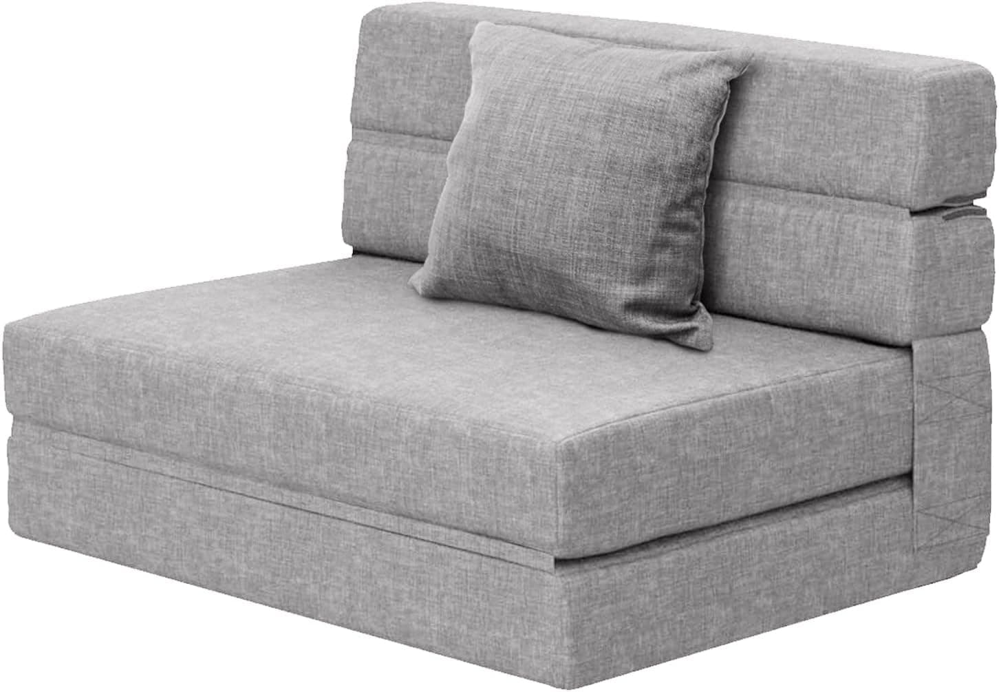 ANONER Sofá Cama Plegable 4 en 1, Gris Claro