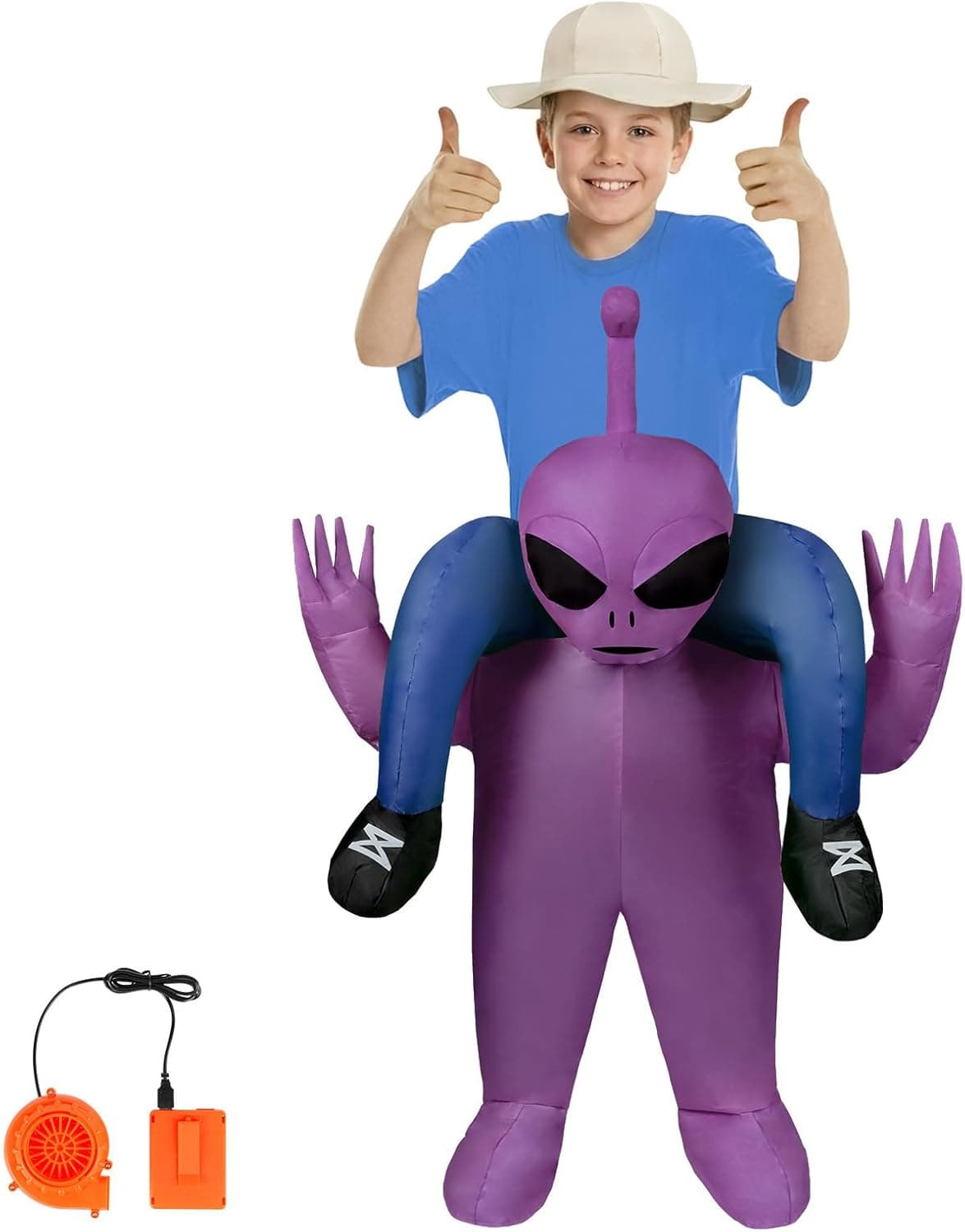 Disfraz Inflable de alienígena, Disfraz Inflable, Disfraz Inflable para Adultos con Sistema de inflación, Carnaval, Halloween, Verde, Cosplay para Fiestas