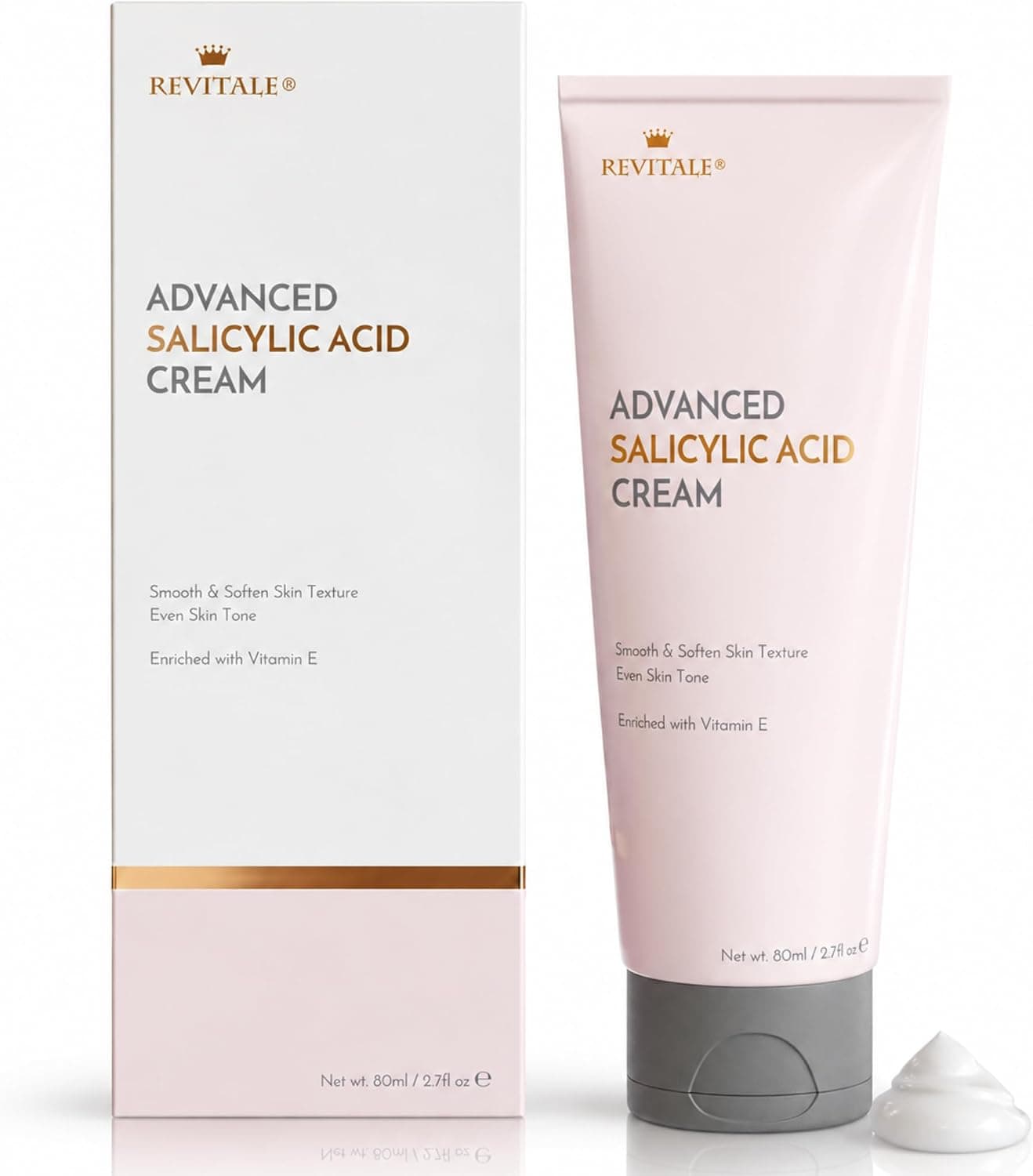 Crema Revitale de ácido salicílico avanzado para cara y cuerpo 80g – Ayuda a suavizar y ablandar la textura de la piel. Para piel áspera, irregular y propensa a imperfecciones