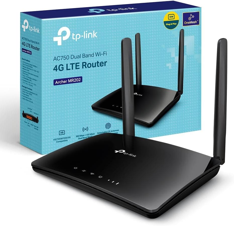 TP-Link Archer MR202 - Router 4G LTE SIM, WiFi 5 AC750 Doble Banda