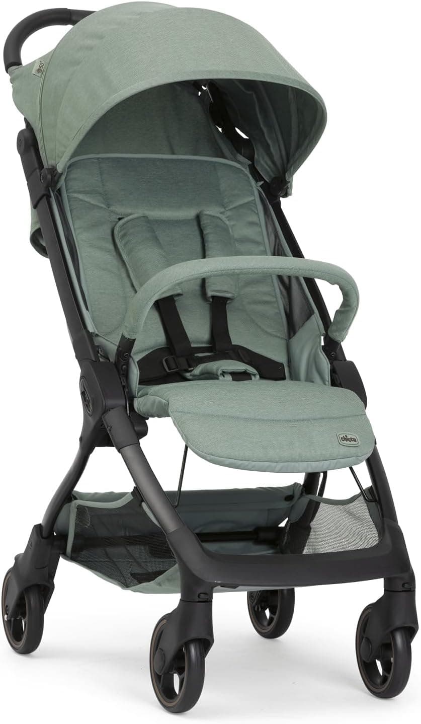 Chicco WE 2 Cochecito Ligero,Plegable de 0 Meses hasta 22 kg,Cochecito de Viaje, Cochecito Ligero para Avión,Reclinable con Posición de Sueño,Arnés Acolchado,Cubierta Compacta y Paraguas Protector