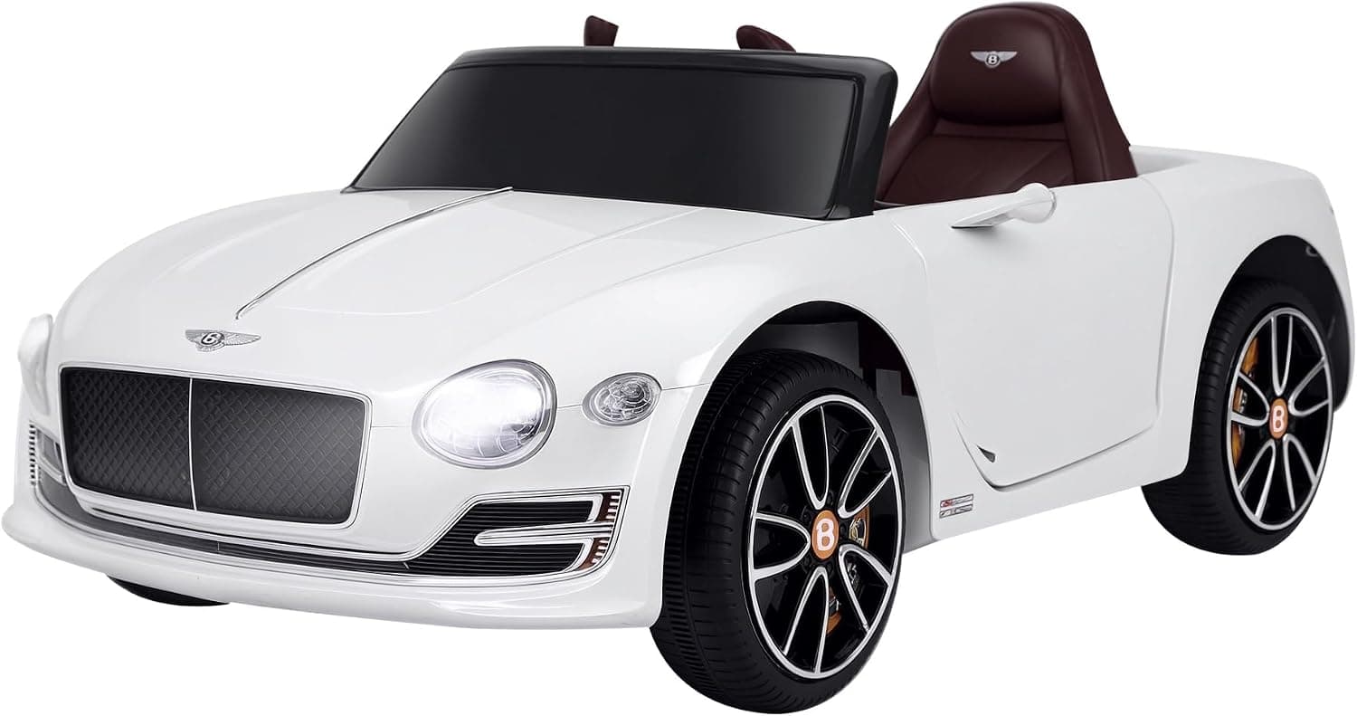 HOMCOM Coche Eléctrico para Niños Bentley GT +3 Años 2,5-5 km/h Blanco