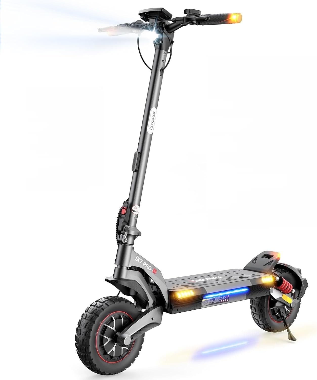 iScooter Patinete Eléctrico Adultos Todoterreno iX7 Pro Homologado DGT, 500W*2 Doble Motor, 15AH Batería, Autonomía 55-70KM, Cerradura Electrónica, Smart App, Carga 150 kg, 4 Modos de Velocidad 10"