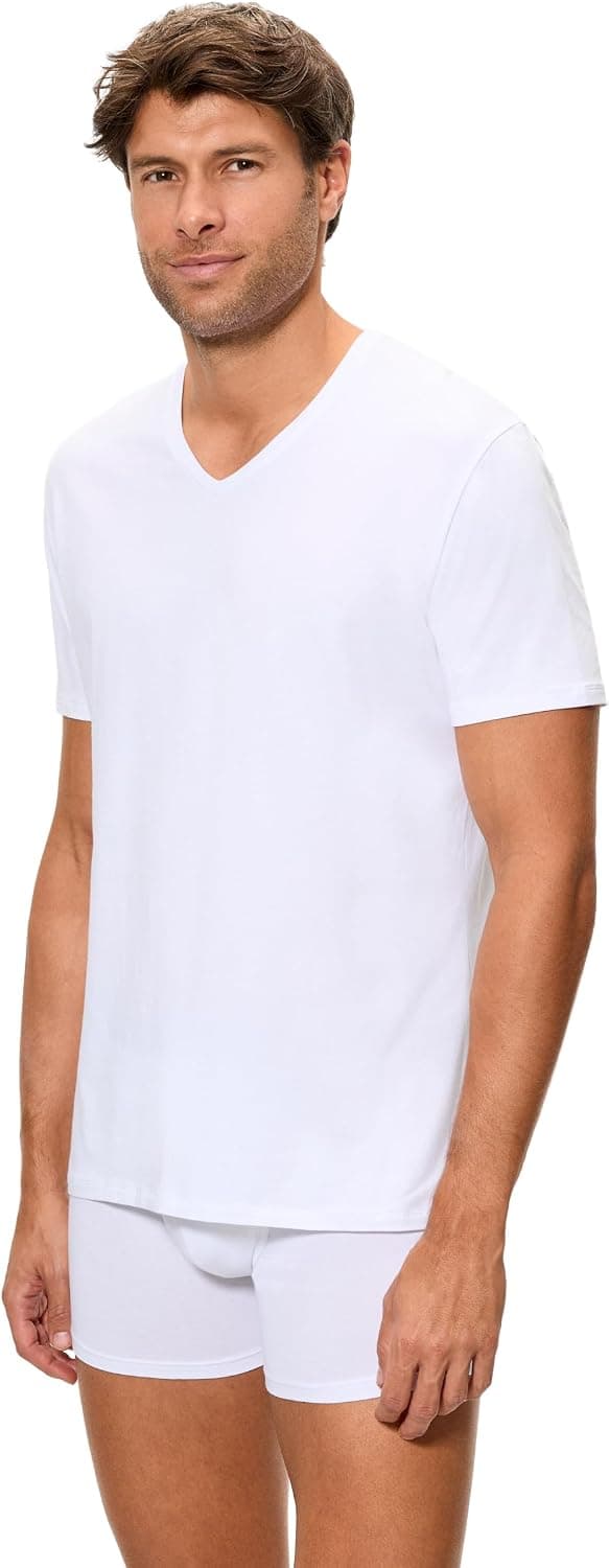 Abanderado Camiseta algodón Supima Premium Manga Corta Cuello V Hombre x1