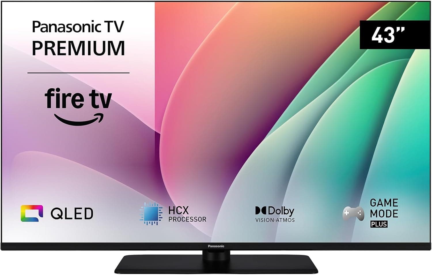 Panasonic Premium TV-43W80AEZC, Serie W80 43 Pulgadas 4K Ultra HD QLED Smart TV, Fire TV, Dolby Vision y Atmos, Modo De Juego Extremo, Control por Voz de Alexa, Airplay, Negro