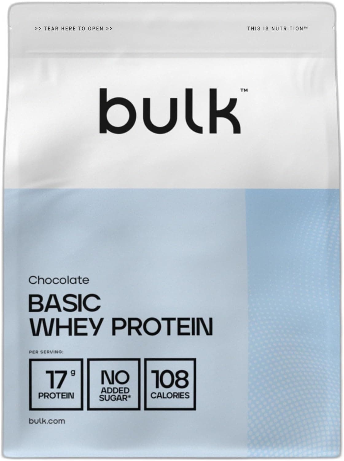 Bulk Basic Proteína de Suero en Polvo | Chocolate | 1,25 kg | 41 Raciones | Hasta 18 g de Proteína | Bajo en Azúcar | Fórmula de Rápida Absorción | Apoya el Crecimiento y la Recuperación Muscular
