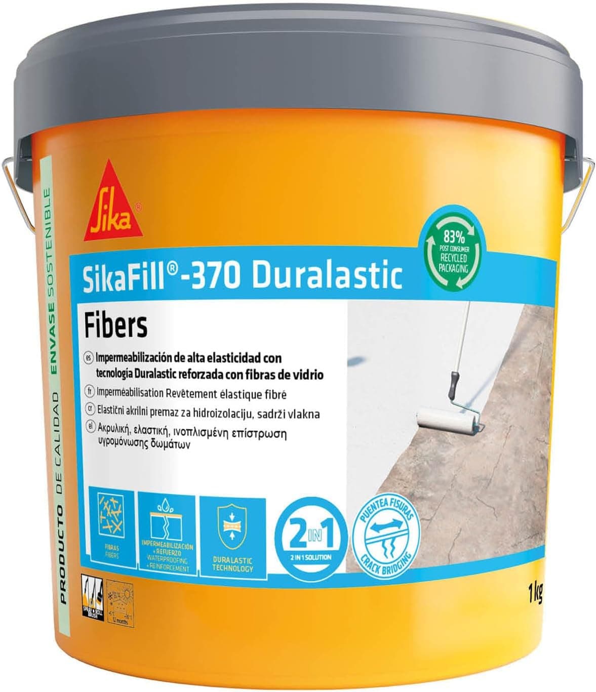 SIKA - Impermeabilización fibra - SikaFill 370 Fibers - Gris - 1kg