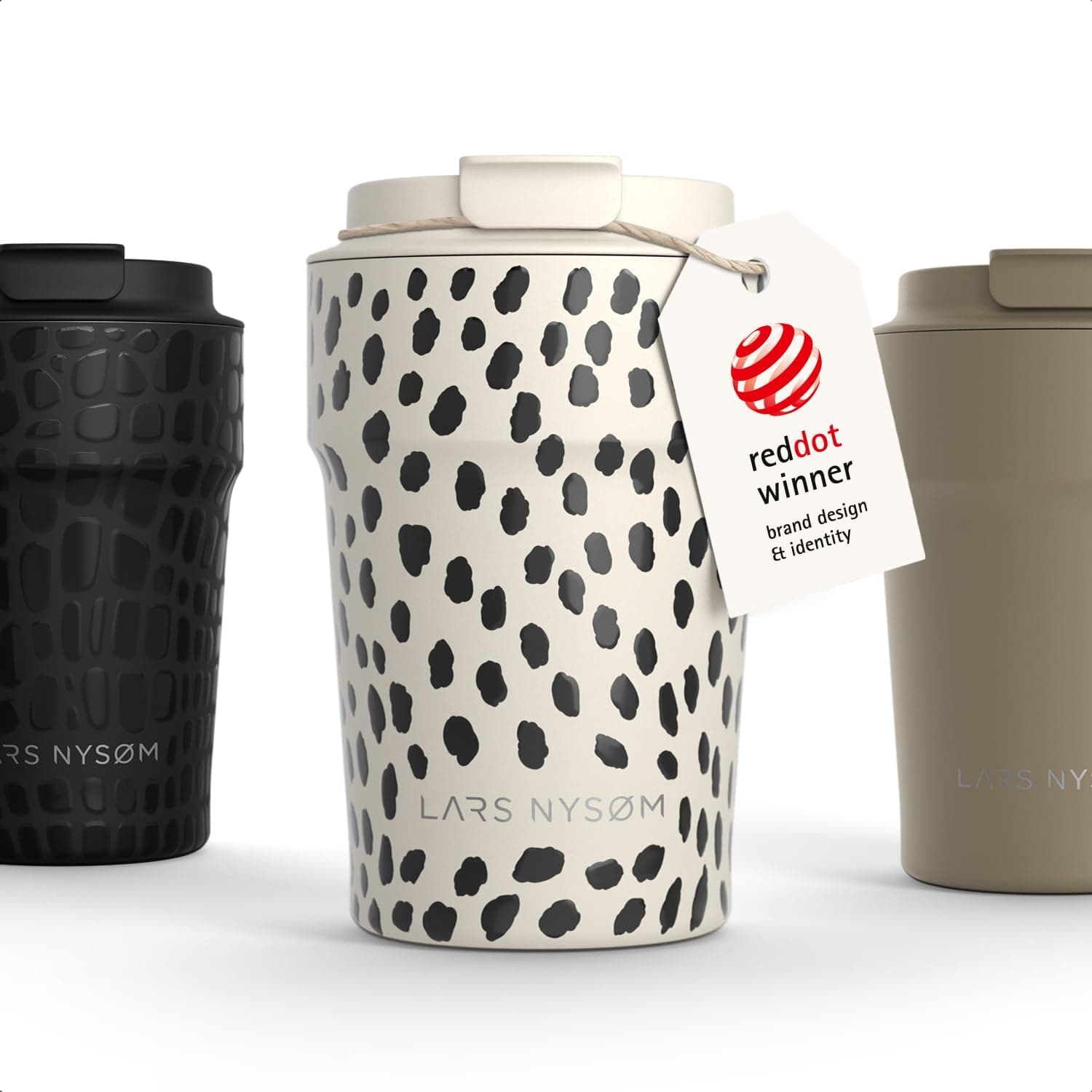 LARS NYSØM Taza Termica Cafe 380ml - Vaso Termo Cafe para Llevar - Aislante