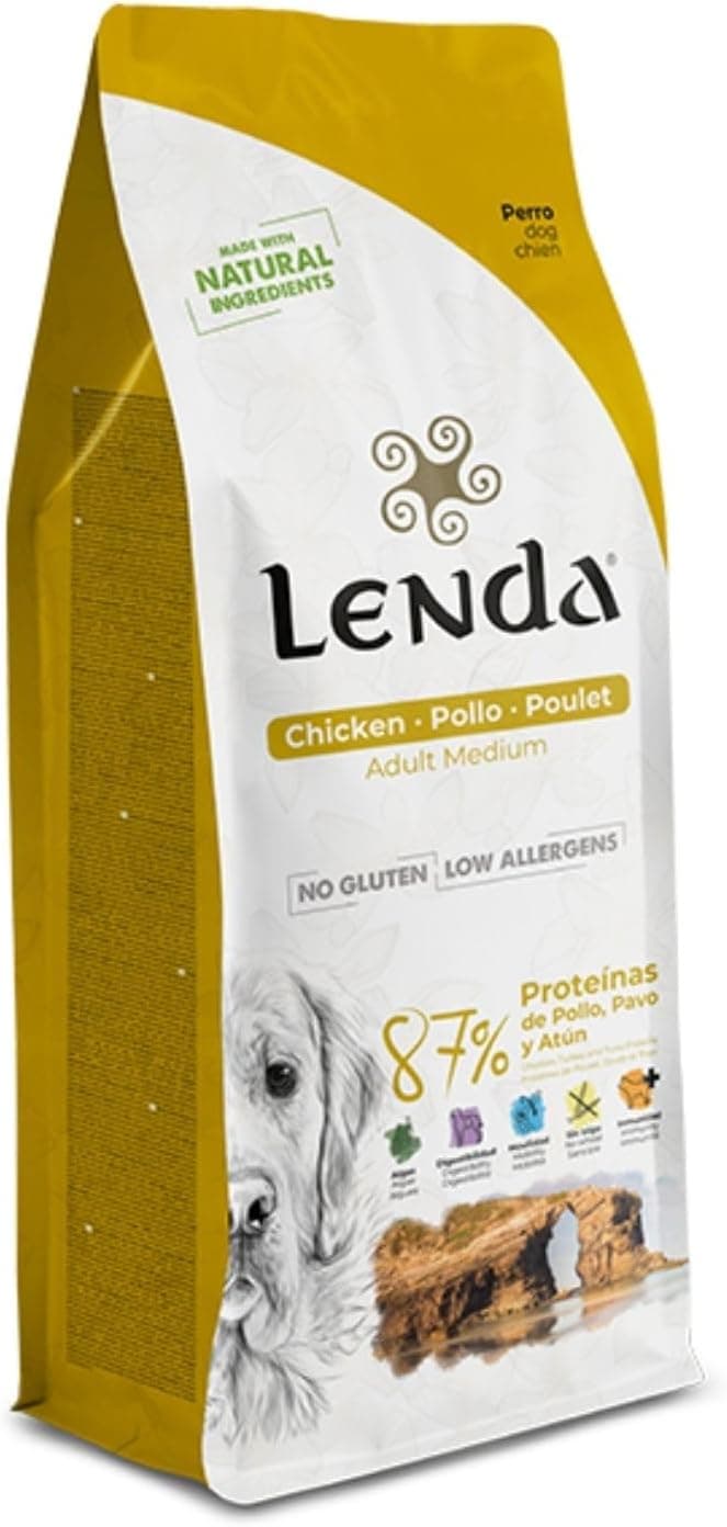 Lenda Chicken 2Kg - Pienso para Perros Jóvenes y Adultos con Actividad Normal | Comida para Perros de Razas Grandes y Pequeñas | Rica en Pollo | Natural