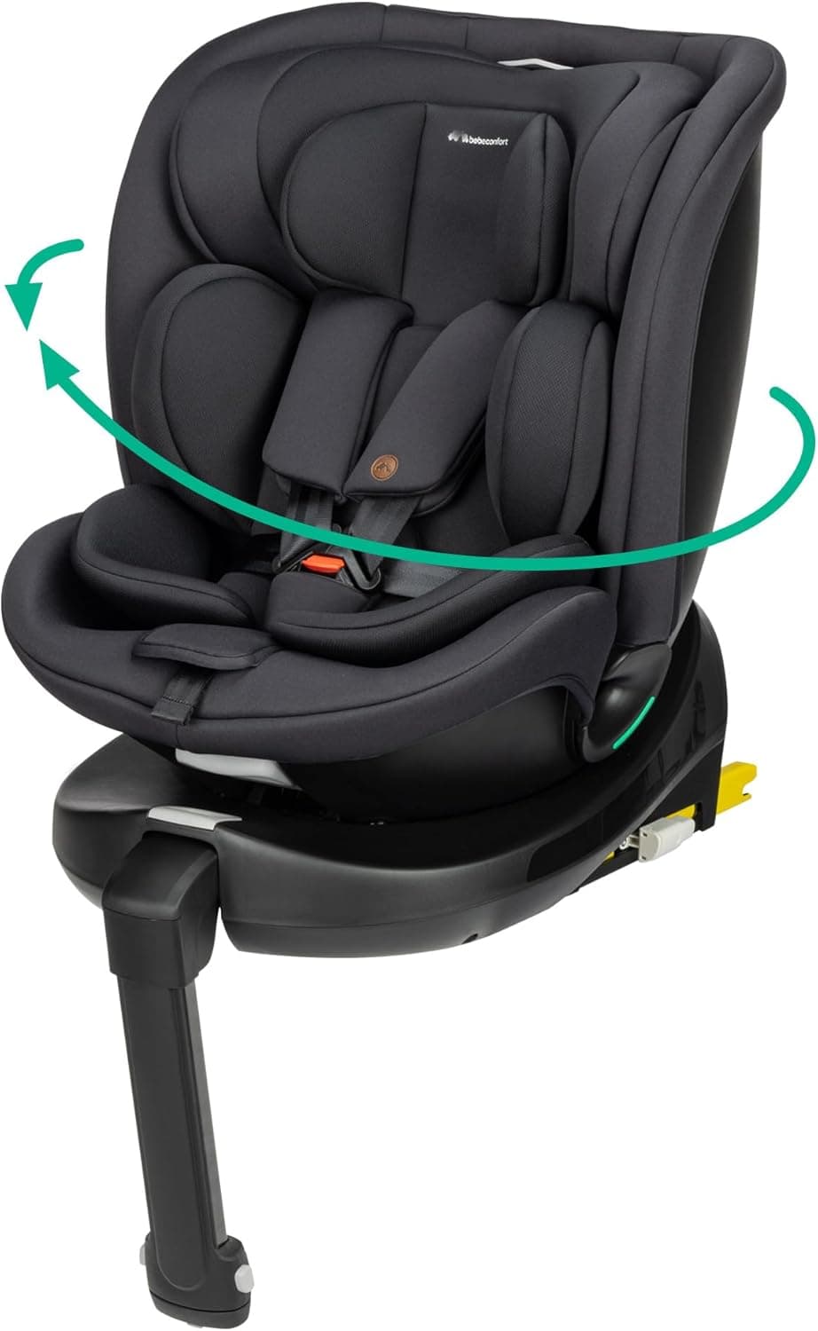 Bebeconfort RevolveFix Plus 360 i-Size, Silla Coche 360, 0-12 Años, 40-150 cm, Silla Coche ISOFIX, Instalación Pata Apoyo, Giro 360, 8 Posiciones Reclinación, 12 Posiciones Reposacabezas, Full Black