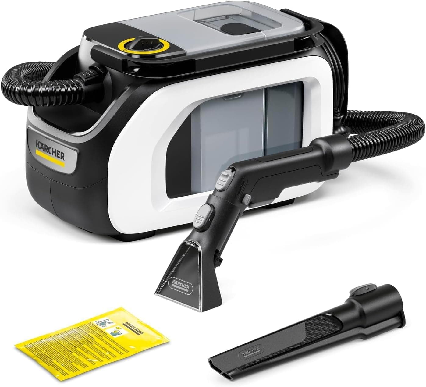 KÄRCHER Lava-aspiradora SE 3 Compact, 500 W, depósito Agua Limpia: 1,7 l, Superficie: 2,76 m², 4,1 kg, Manguera de pulverización y aspiración, Boquilla de Lavado tapicerías y Ranuras