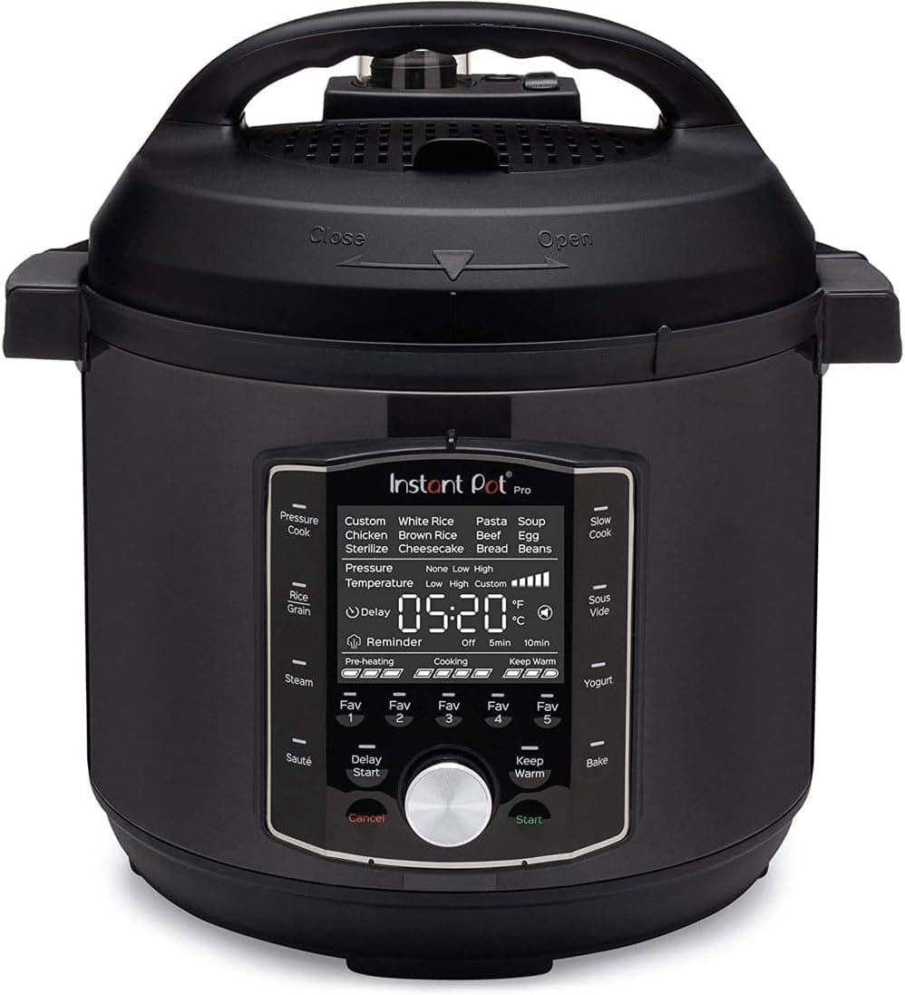 Instant Pot Pro Multicocina Eléctrica 10 en 1, 1200 W, 5,7 L – Olla a Presión, Cocción Lenta, Arrocera, Vaporera, Salteado, Esterilizador, Yogurtera, Sous Vide – Acero Inoxidable Negro