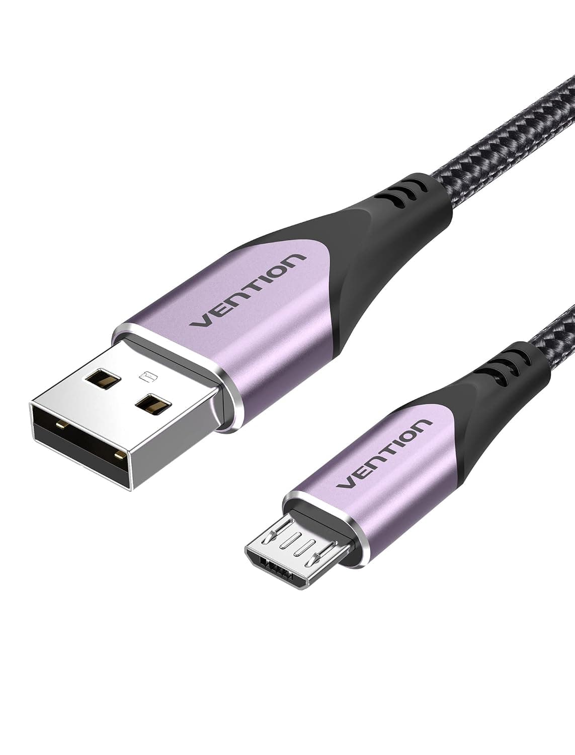 VENTION Cable Micro USB 1m Cable Mando ps4 Cable Cargador ebook Kindle Tejido de Nylon Cable Cargador Android Micro usb (Violeta)
