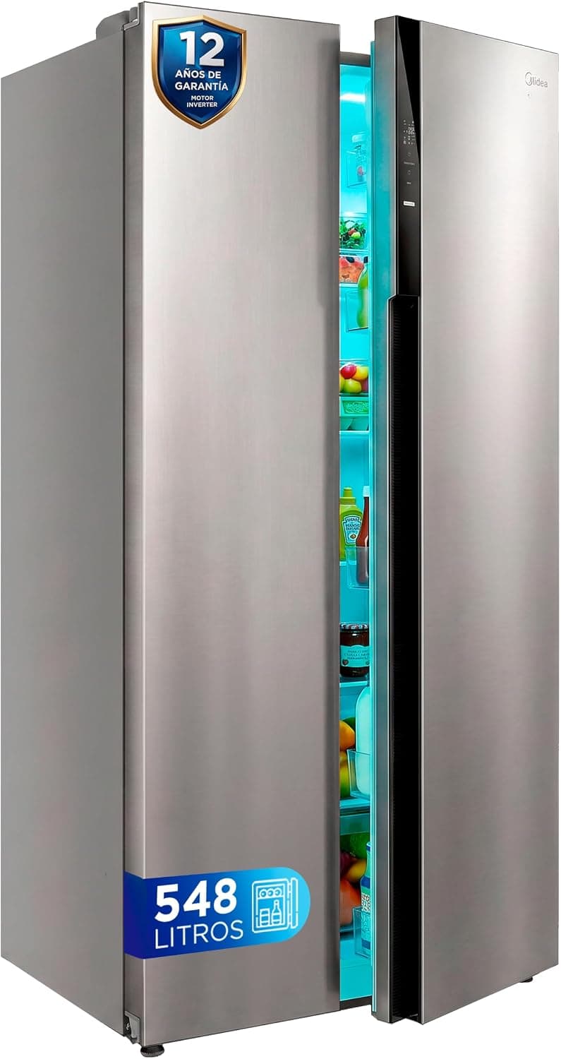 MIDEA Frigorifico Americano No Frost, 548L, 176 x 89,7 cm, Motor inverter