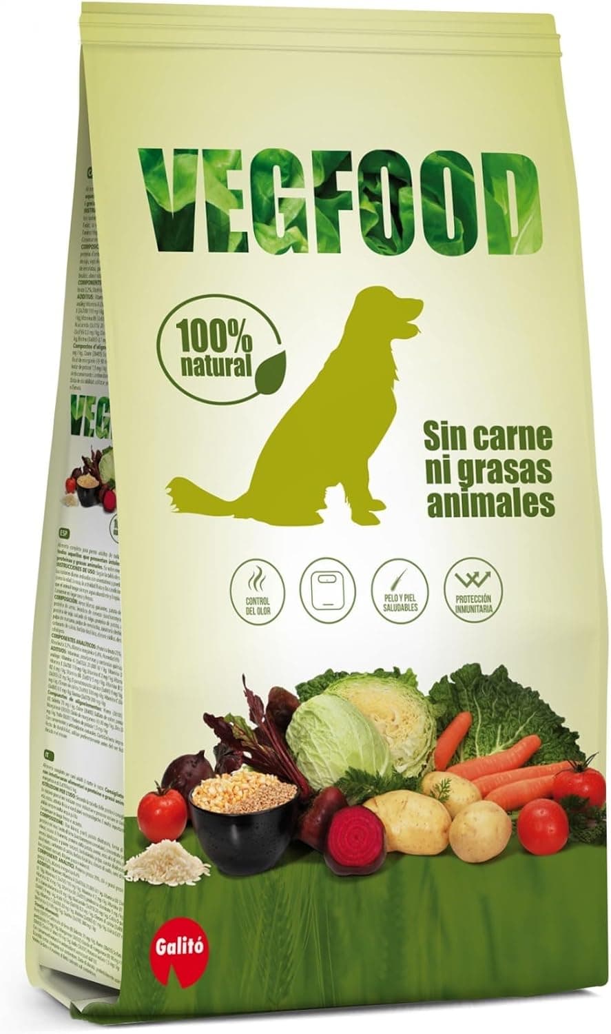 GALITO Vegfood Pienso Vegetariano para Perros Adultos 15 kg