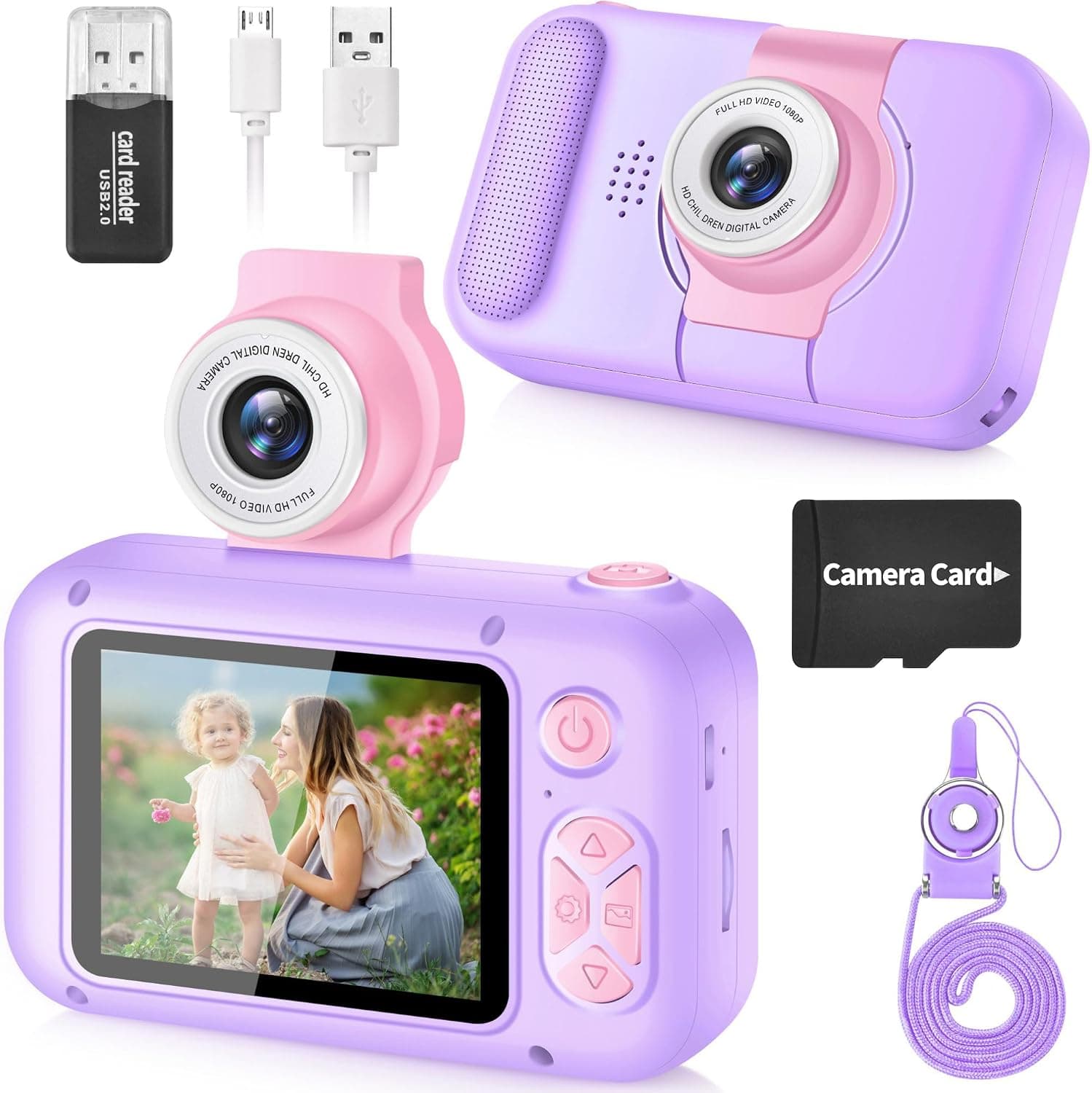 ARNSSIEN Camara Fotos Infantil 2,4" Camara de Fotos para Niños Flip 180°