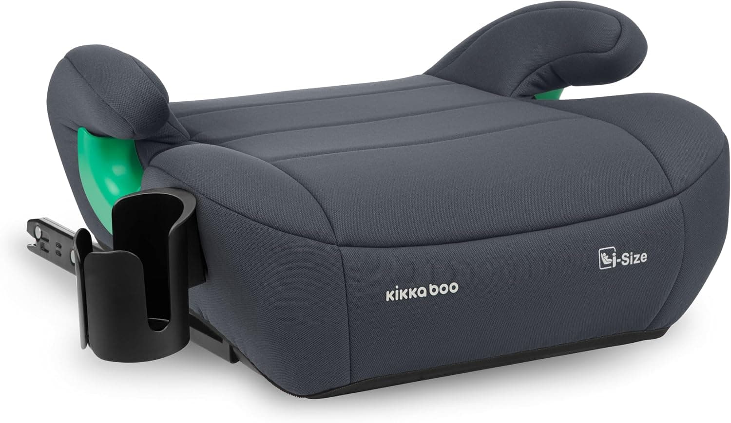 KikkaBoo Alzador Coche Niño ISOFIX i-POP, i-Size, 125-150 cm, Silla Coche Grupo 3, Elevador Coche, de 7 a 12 años (22-36 kg), Gris