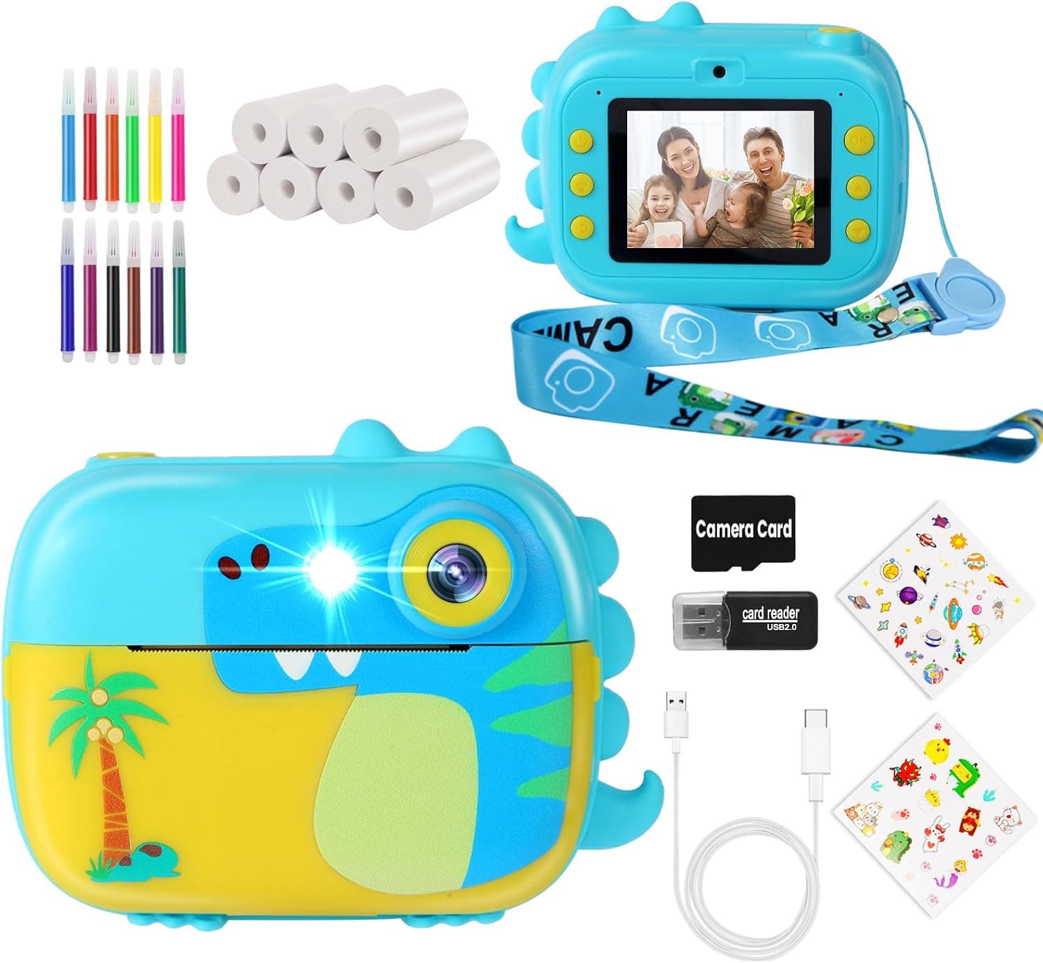 ARNSSIEN Camara Fotos Infantil Instantanea con 7 Rollos,2,4"Camara Infantil