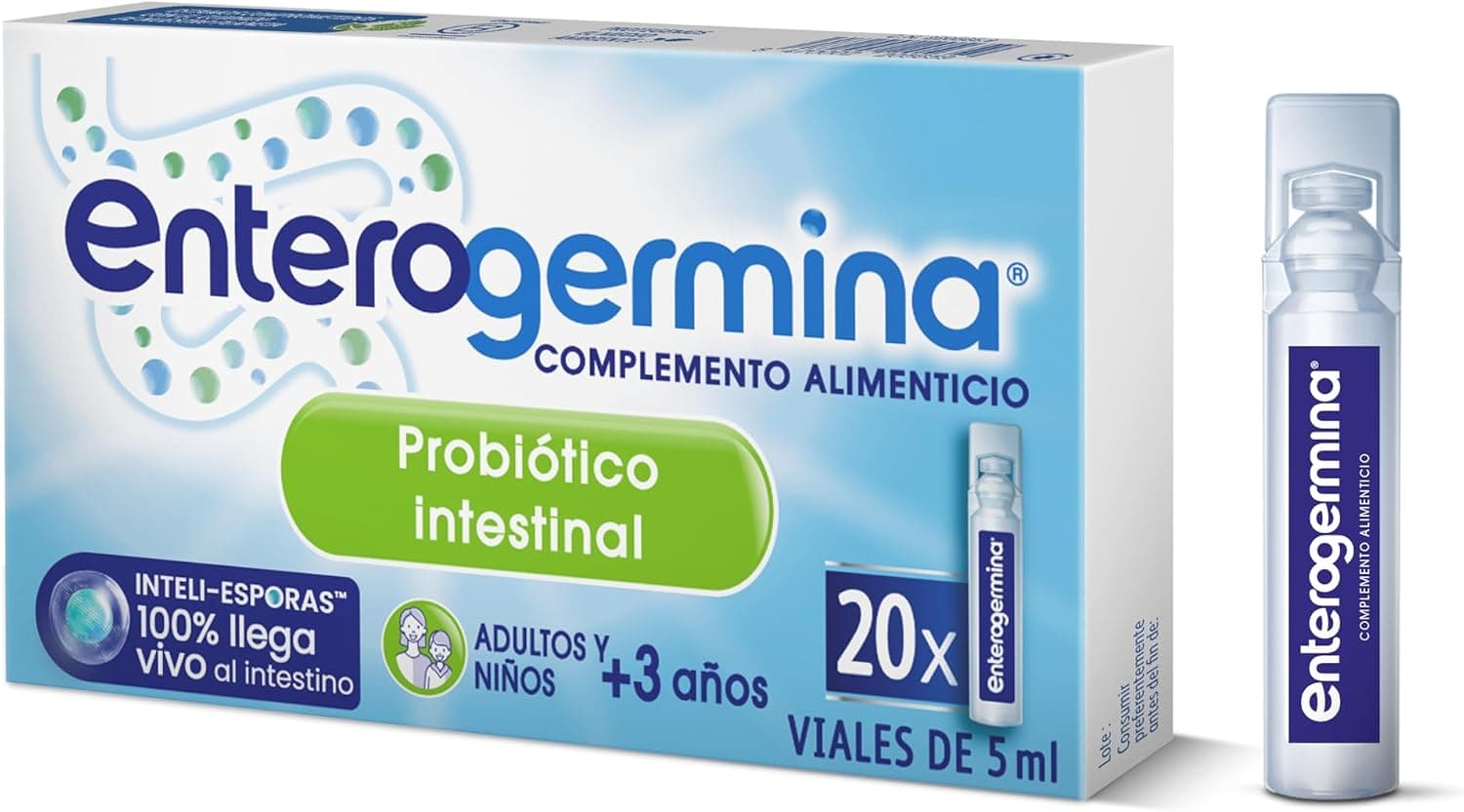 Enterogermina Probiótico Bebible Bacillus Clausii Niños+ Adultos, 20 Viales