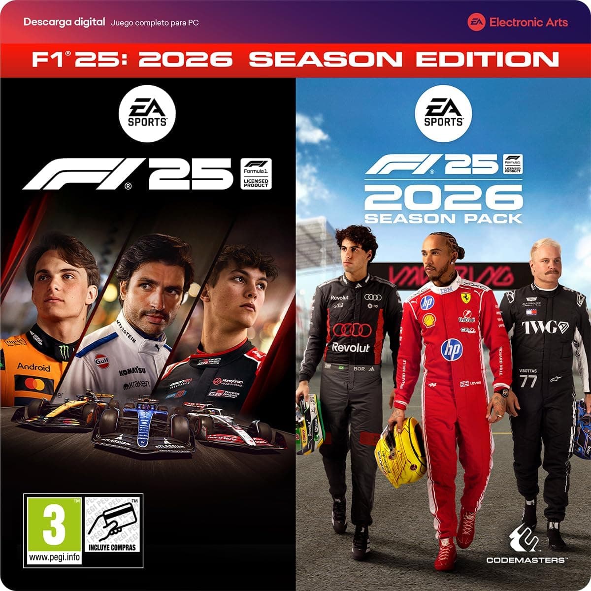 F1 25: 2026 Season Edition PCWin | Codigo de descarga inmediato EA App | Videojuegos | Castellano